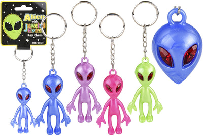 2.5″ Alien With Jewel Eyes Keychain (4 Assorted)