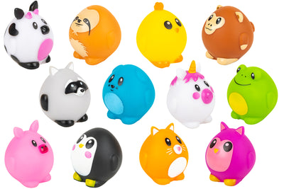 2.5″ Rubber Eggamals (12 Assorted Designs)